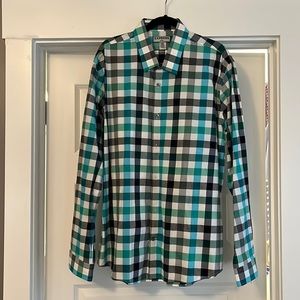 Men’s Green Checkered Express Button Up